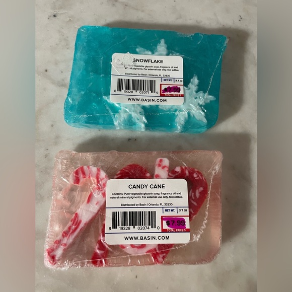Basin Bath Soap - Two Bars Fully Sealed, Scented (Winter Holiday Themed) - Picture 2 of 3